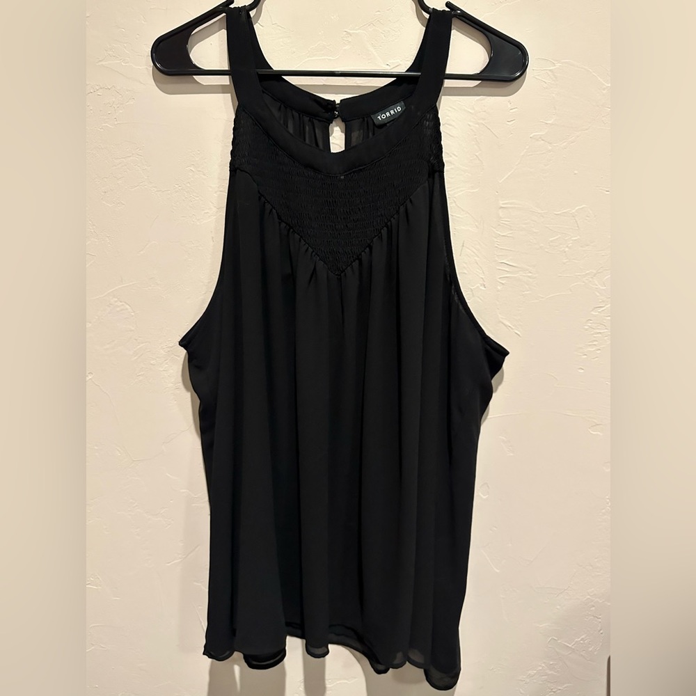 PRICE DROP! Torrid black semi-sheer halter top size 3